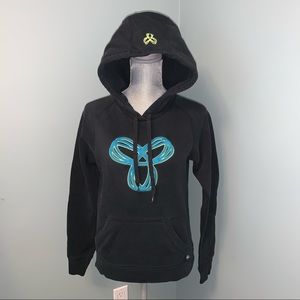 TNA Black pullover Hoodie Womens size small Aritzia long sleeve sweater